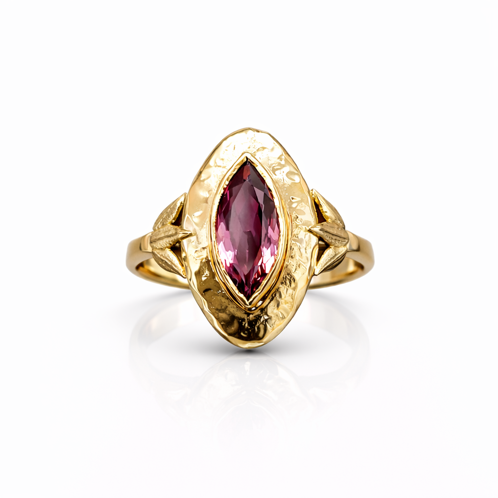 Pink Tourmaline Ring – 18K Gold (Made to Order)