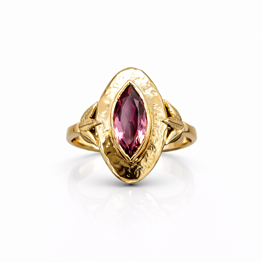 Pink Tourmaline Ring – 18K Gold (Made to Order)